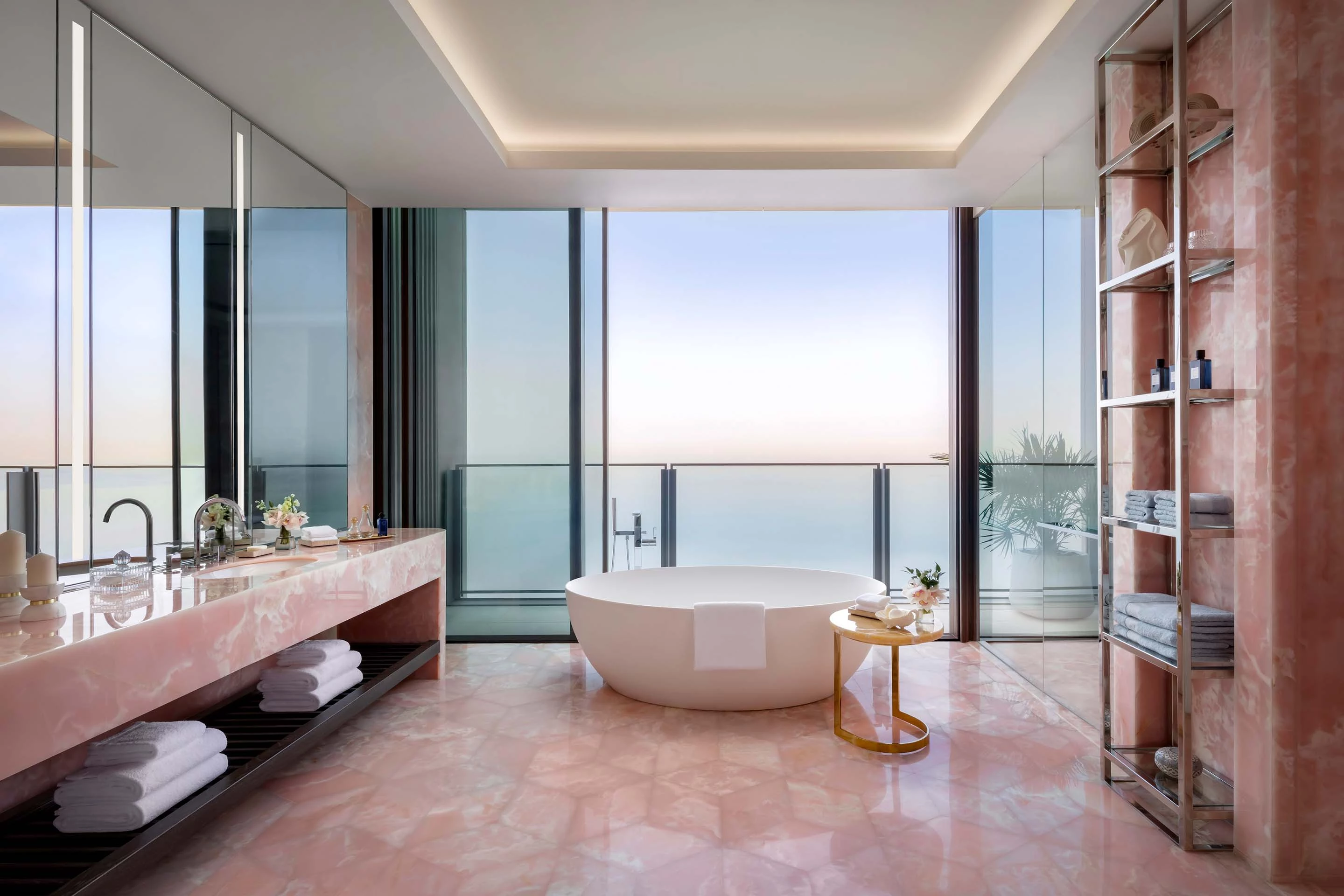 Atlantis The Royal — Panoramic Penthouse — marble bathroom