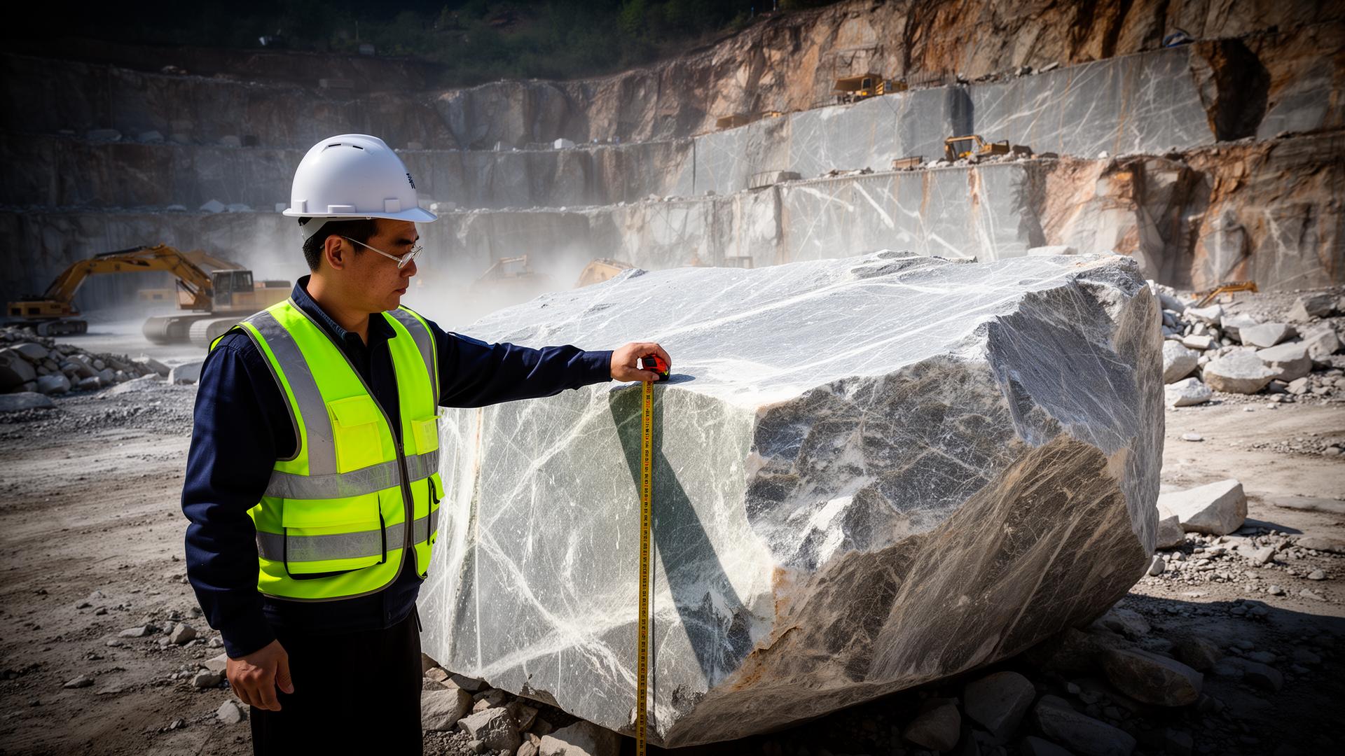 Block selection at the quarry